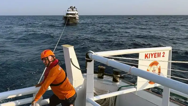 Marmaris Açıklarında Sürüklenen Tekne Tehlikeyi Atlattı