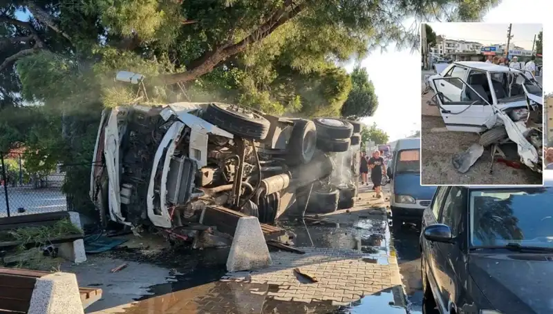 Freni Patlayan Kamyon, Trafik Işığında Bekleyen Araçları Metruk Hale Getirdi